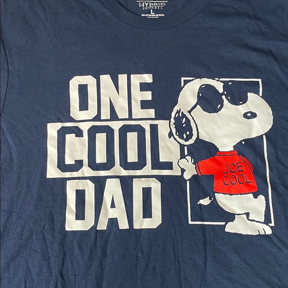 Peanuts Snoopy Navy Graphic “One Cool Dad” Mens Tee Shirt Var Sizes | NWT - Picture 2 of 3